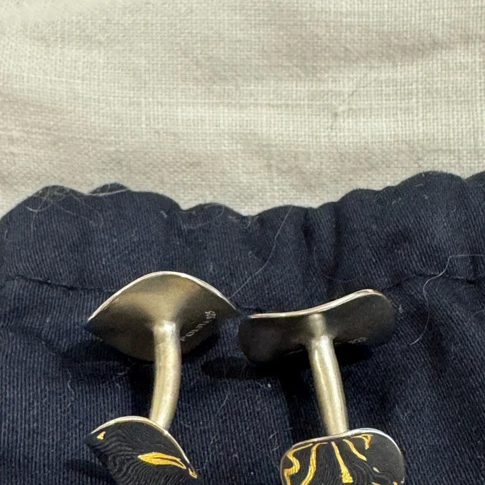 IPPOLITA Stering Silver Mens Cufflinks Wavy Disc Disk .925 New! $325. dustbag